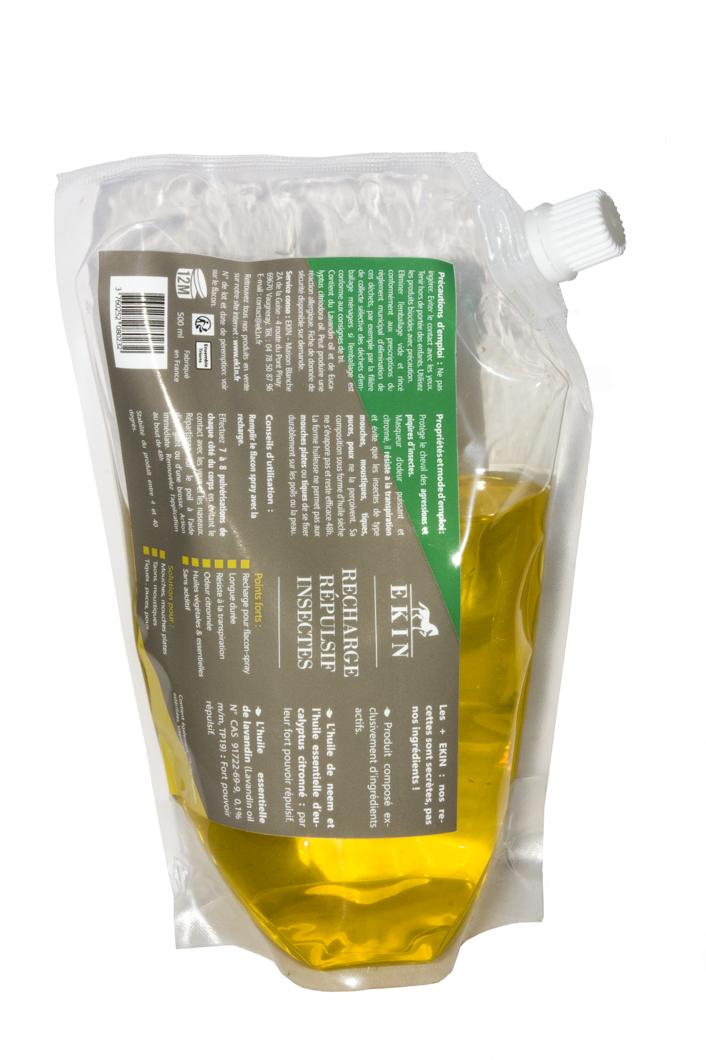 Recharge Ekin spray anti piqures d'insectes pour cheval