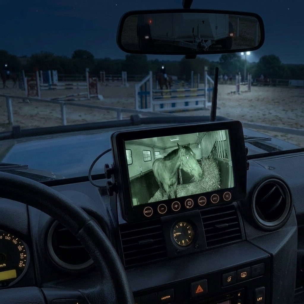 Le kit caméra + moniteur sans fil pensé pour les vans, camions et remorques pour chevaux