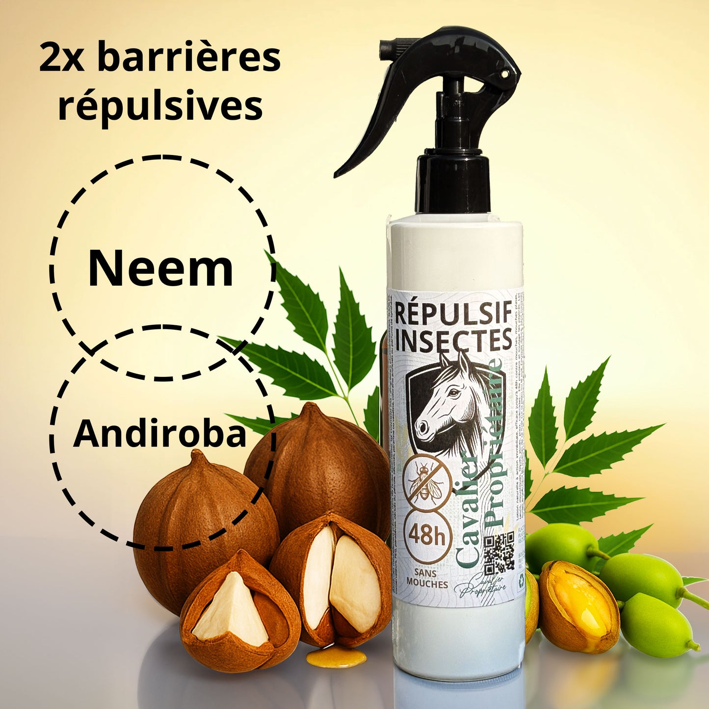 Répulsif insectes Spray 48h sans mouches double barrière
