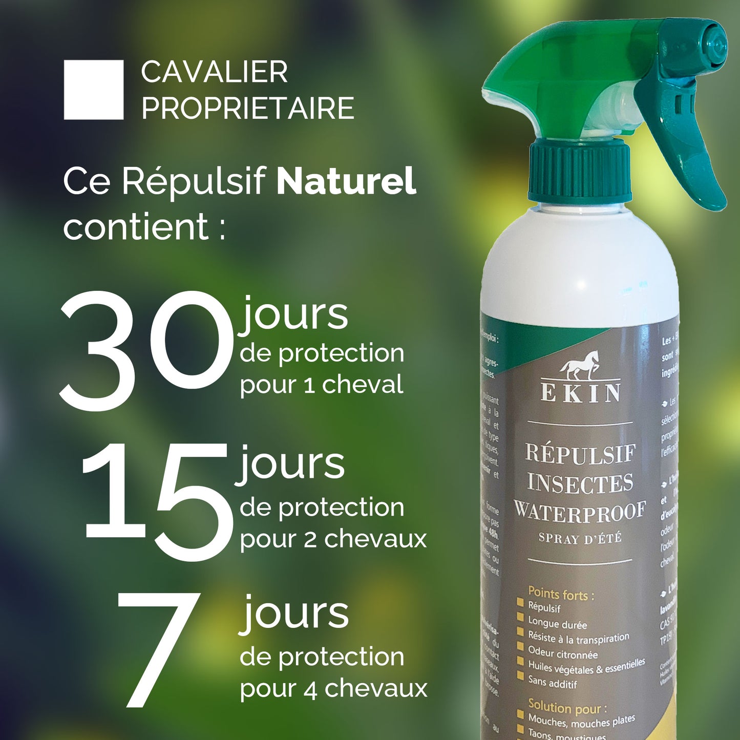 Ekin spray anti piqures d'insectes pour cheval d'équitation