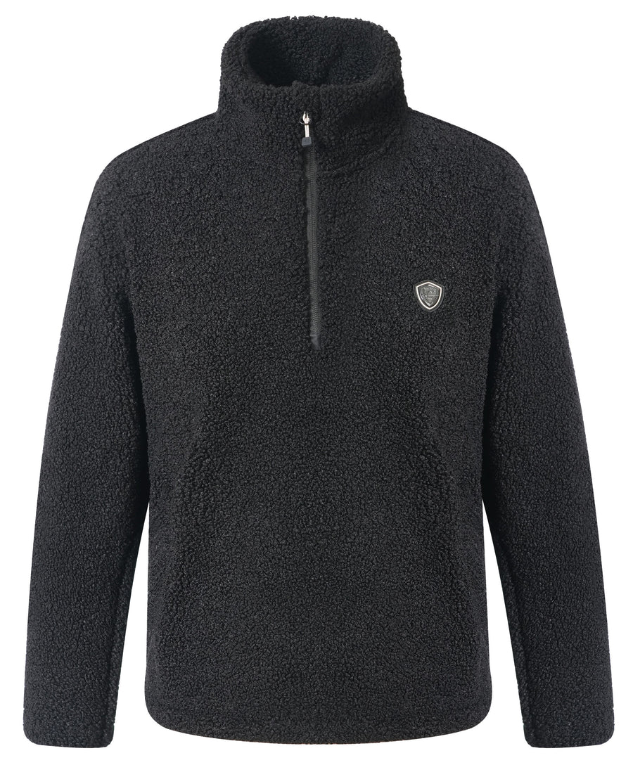 Sweat maille Teddy Covalliero 2026, coloris noir, vue de face