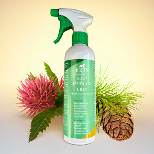 Démêlant crin cheval d'équitation Ekin (Effet brillant instantané sur crinière et queue)