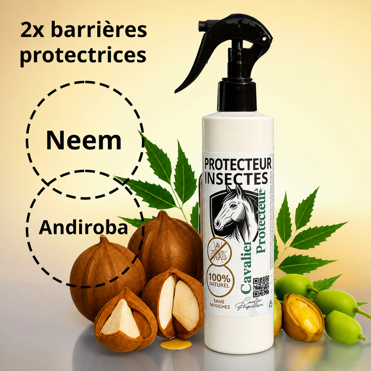 Protecteur insectes Spray 48h sans mouches double barrière