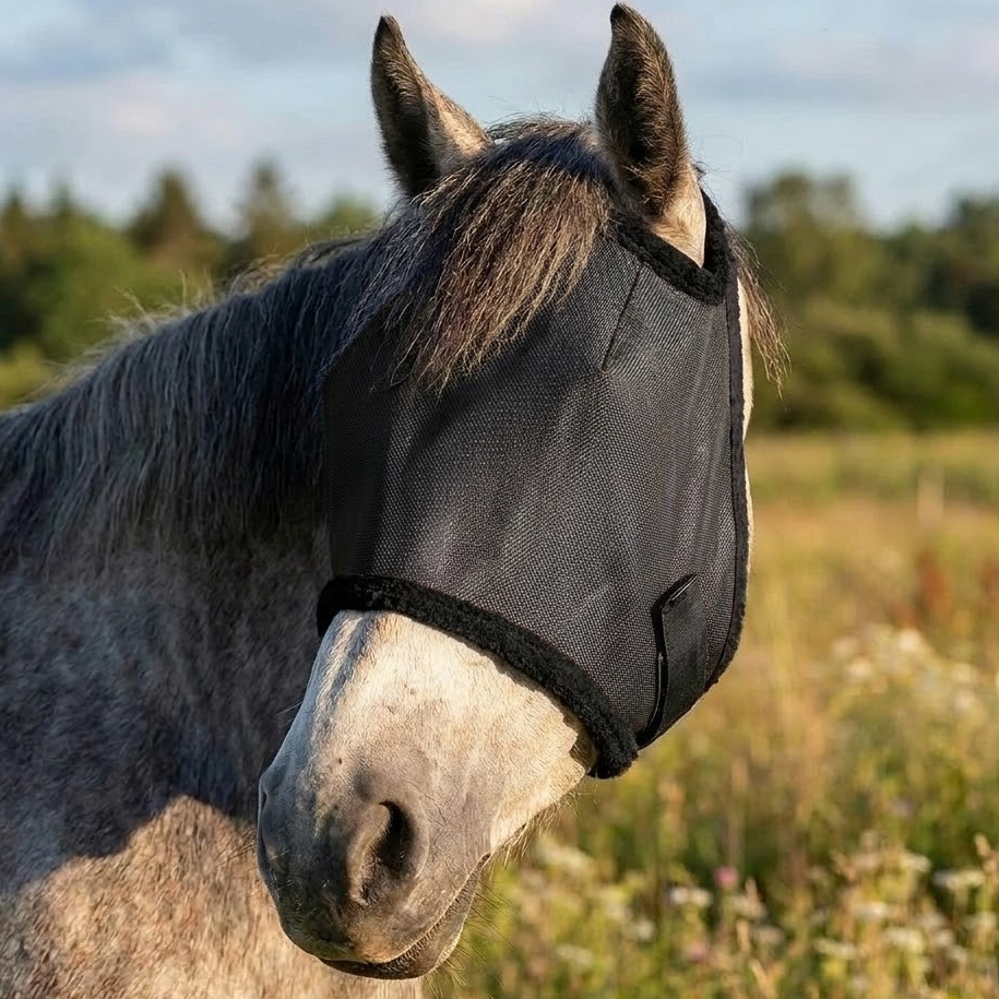 Masque Anti-Mouches en Maille Respirante pour Chevaux