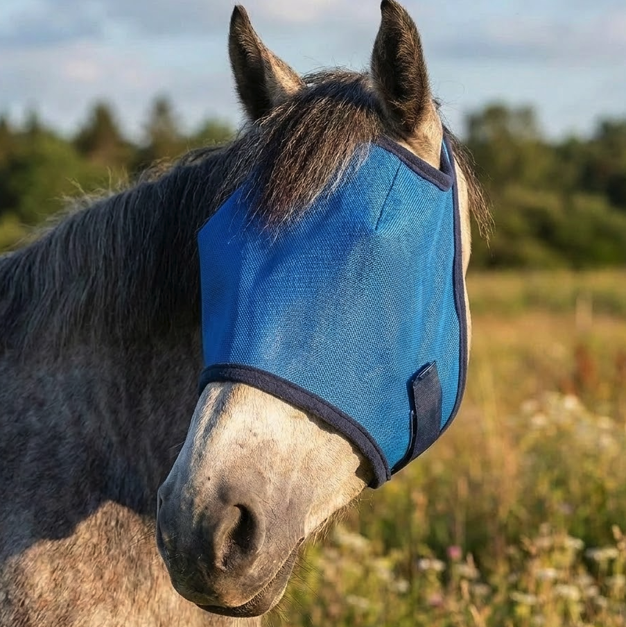 Masque Anti-Mouches en Maille Respirante pour Chevaux