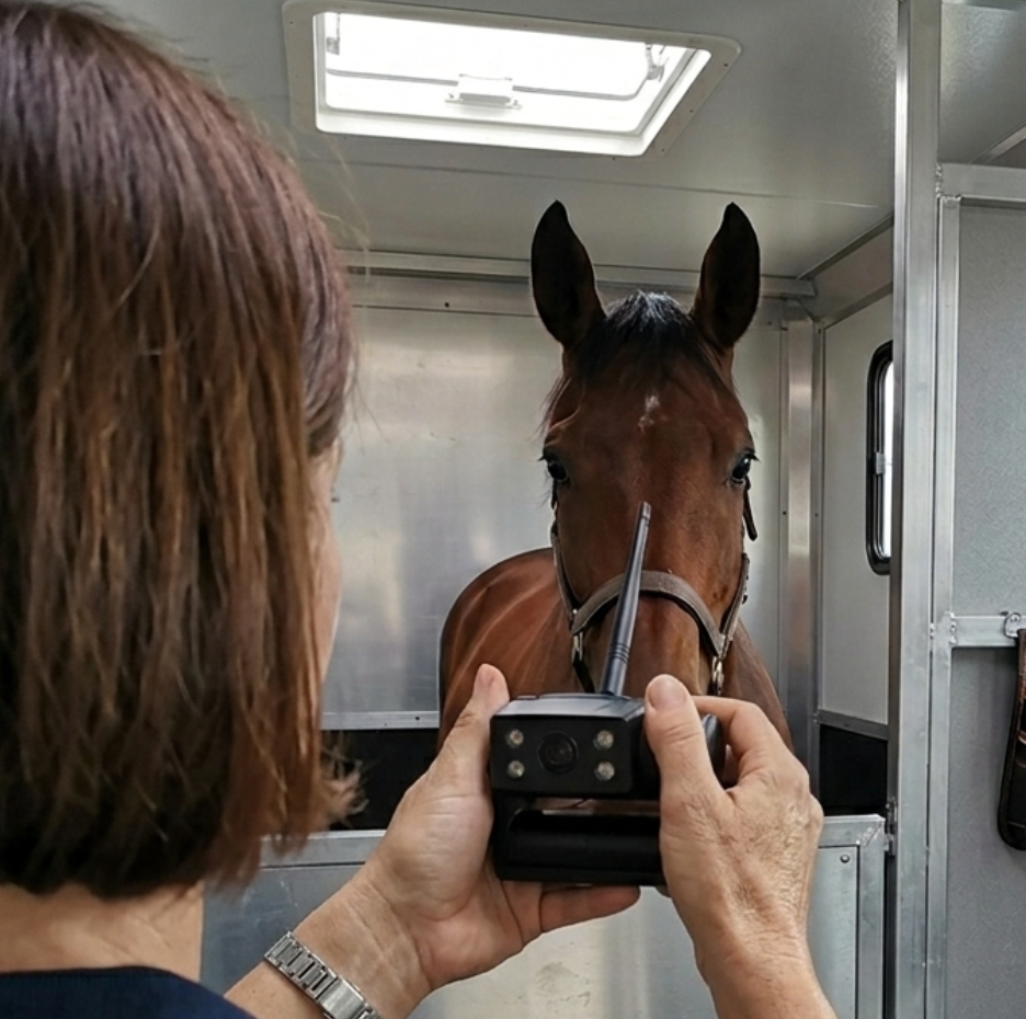 Le kit caméra + moniteur sans fil pensé pour les vans, camions et remorques pour chevaux