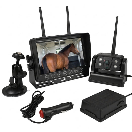 Le kit caméra + moniteur sans fil pensé pour les vans, camions et remorques pour chevaux