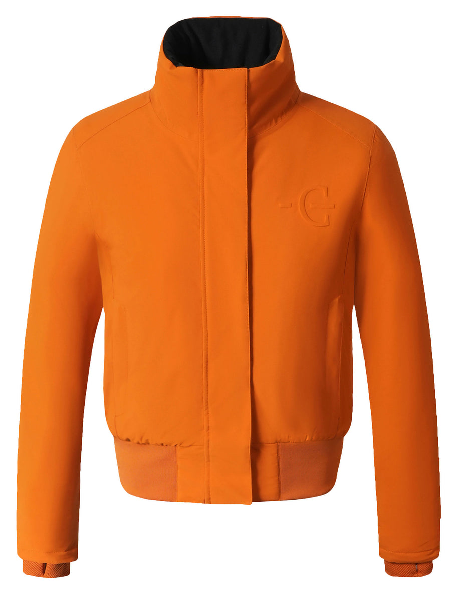Blouson d'hiver Covalliero 2026, coloris orange, vue de face