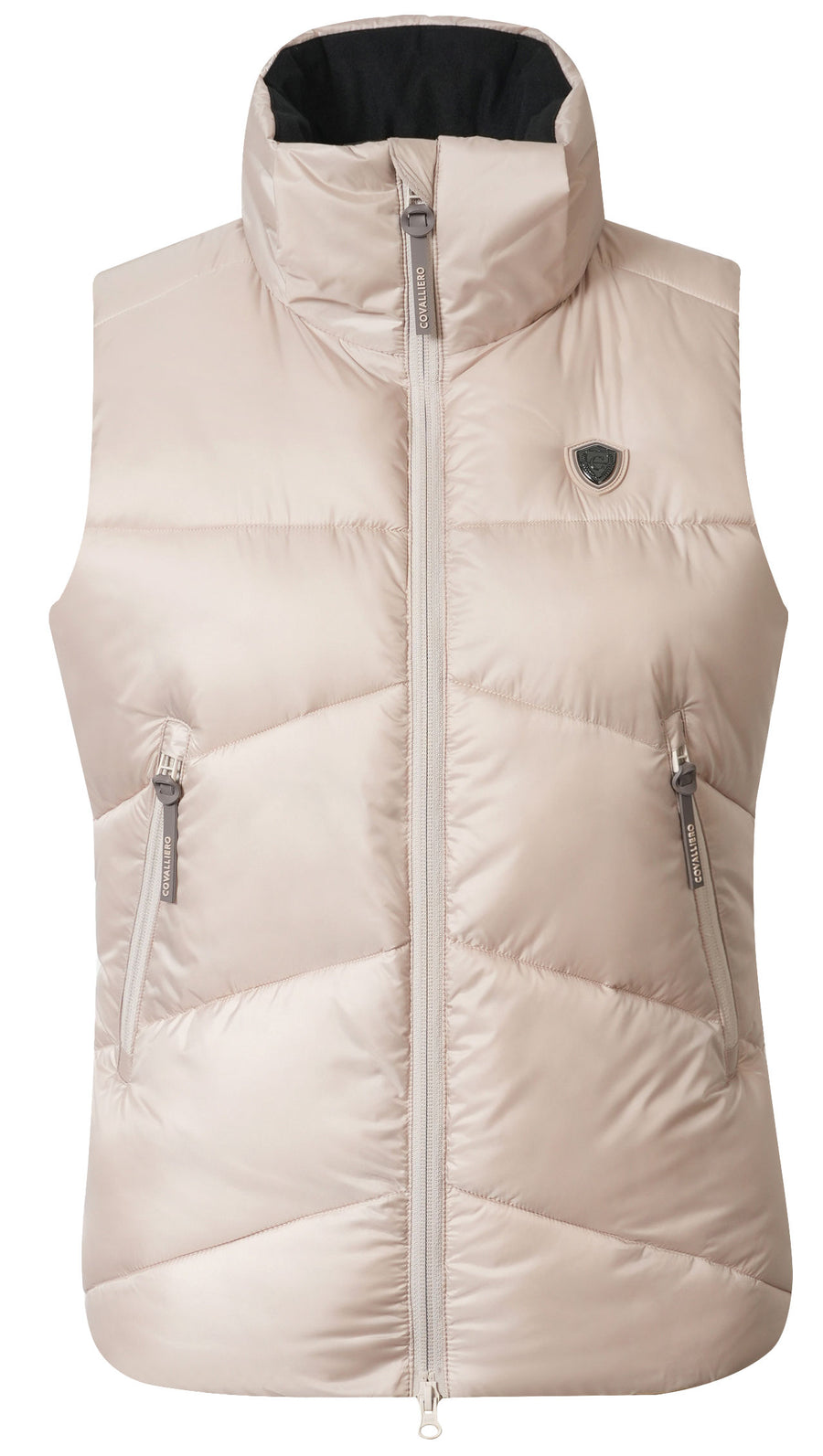 Doudoune sans manches Covalliero 2026, coloris beige, vue de face