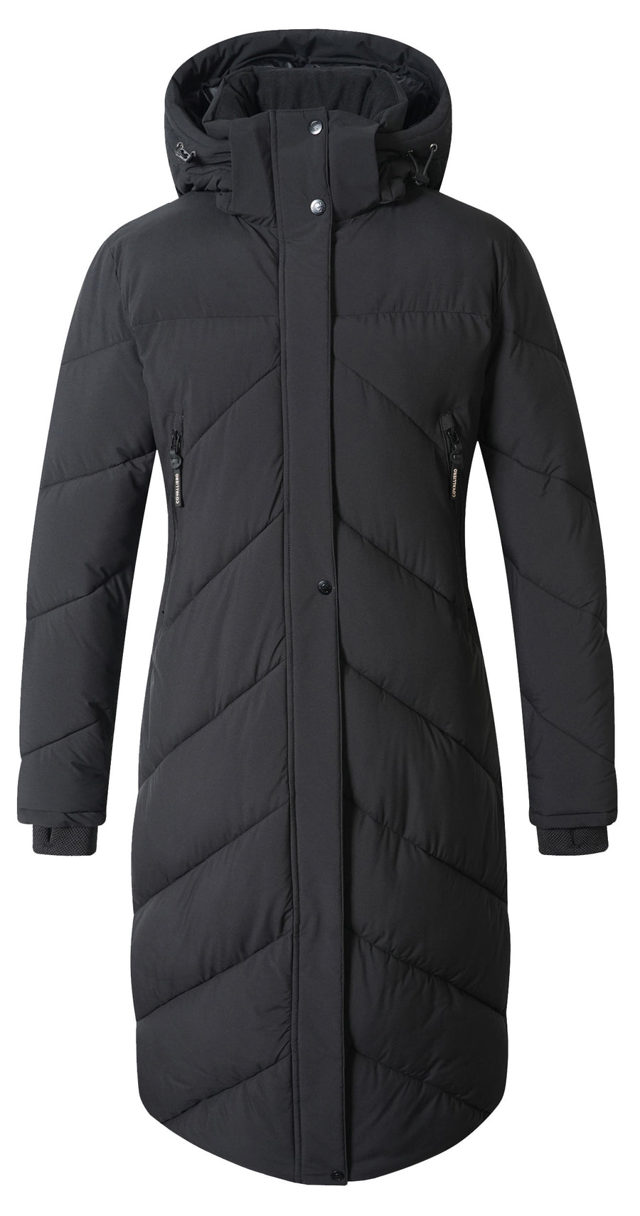 Manteau d'hiver d'équitation Covalliero 2026, coloris noir, vue de face