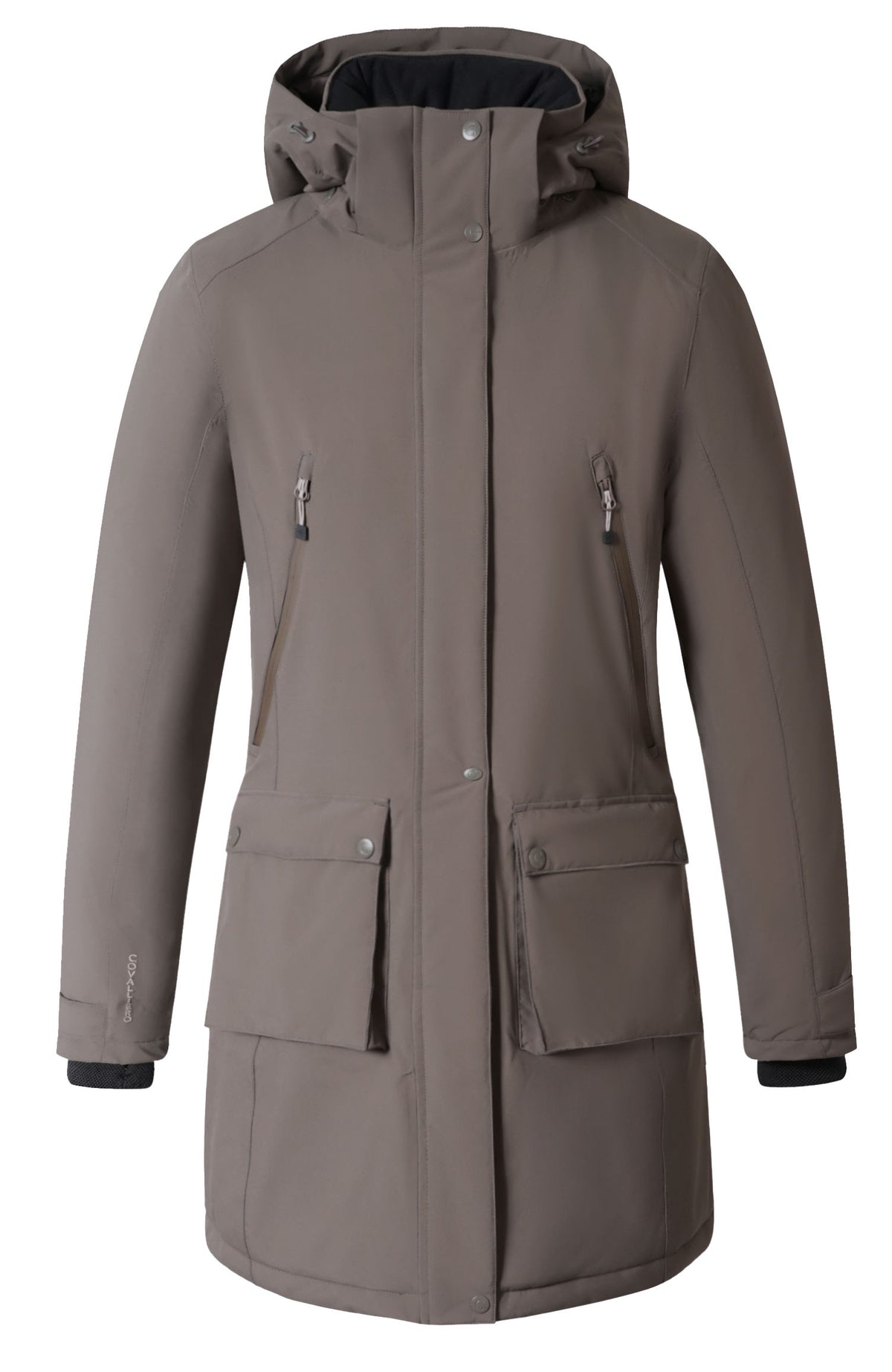 Parka d'équitation Covalliero 2026, coloris chocolat au lait, vue de face