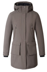 Parka d'équitation Covalliero 2026, coloris chocolat au lait, vue de face