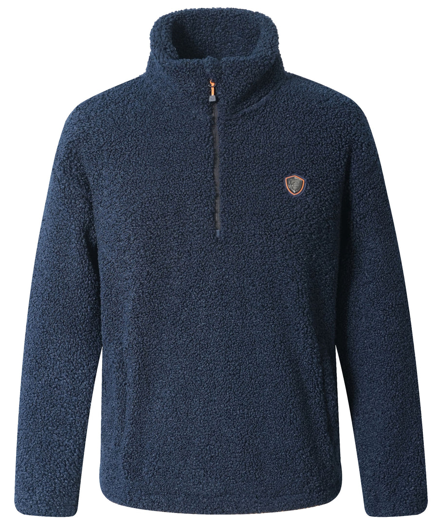 Sweat maille Teddy Covalliero 2026, coloris bleu marine, vue de face