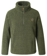 Sweat maille Teddy Covalliero 2026, coloris vert forêt, vue de face