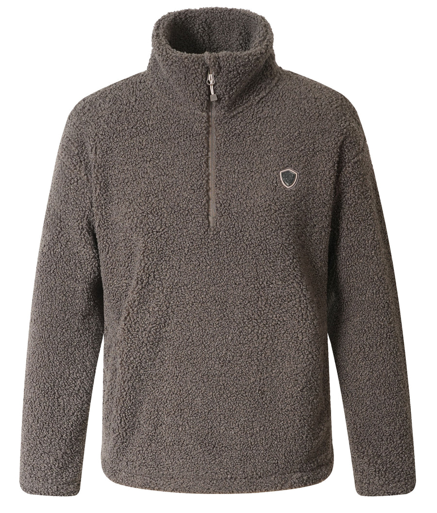 Sweat maille Teddy Covalliero 2026, coloris chocolat au lait, vue de face
